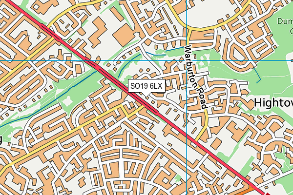 SO19 6LX map - OS VectorMap District (Ordnance Survey) SO19 6LX map - OS VectorMap District (Ordnance Survey)
