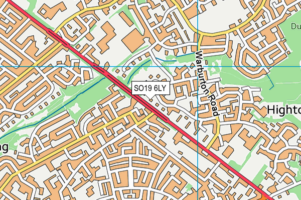 SO19 6LY map - OS VectorMap District (Ordnance Survey) SO19 6LY map - OS VectorMap District (Ordnance Survey)