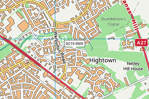 SO19 6NW map - OS VectorMap District (Ordnance Survey) SO19 6NW map - OS VectorMap District (Ordnance Survey)
