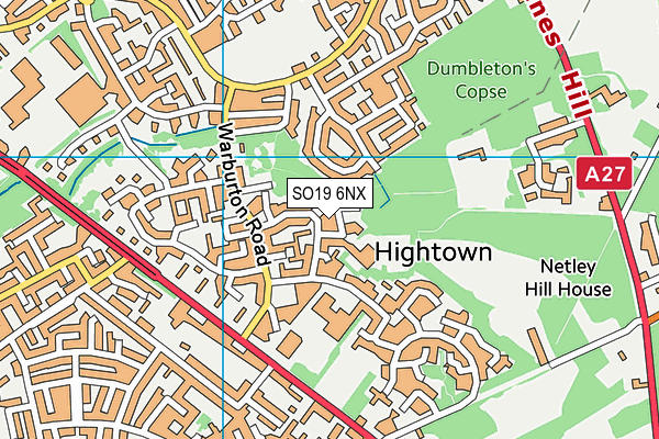 SO19 6NX map - OS VectorMap District (Ordnance Survey) SO19 6NX map - OS VectorMap District (Ordnance Survey)