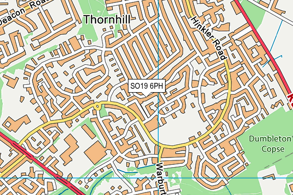 SO19 6PH map - OS VectorMap District (Ordnance Survey) SO19 6PH map - OS VectorMap District (Ordnance Survey)