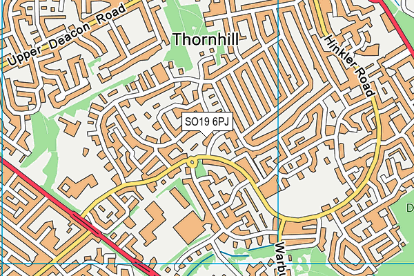 SO19 6PJ map - OS VectorMap District (Ordnance Survey) SO19 6PJ map - OS VectorMap District (Ordnance Survey)