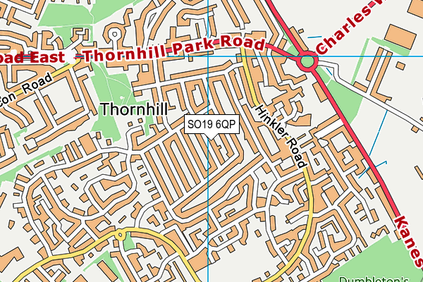 SO19 6QP map - OS VectorMap District (Ordnance Survey) SO19 6QP map - OS VectorMap District (Ordnance Survey)
