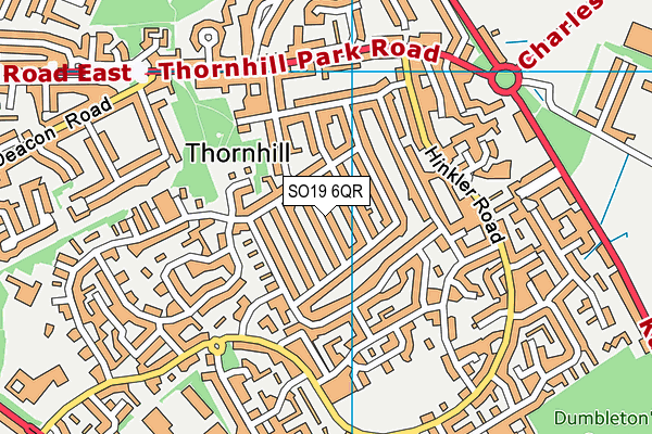 SO19 6QR map - OS VectorMap District (Ordnance Survey) SO19 6QR map - OS VectorMap District (Ordnance Survey)