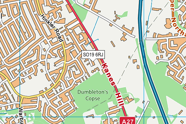 SO19 6RJ map - OS VectorMap District (Ordnance Survey) SO19 6RJ map - OS VectorMap District (Ordnance Survey)