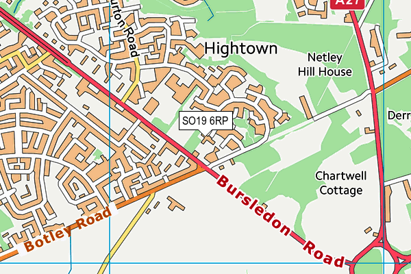 SO19 6RP map - OS VectorMap District (Ordnance Survey) SO19 6RP map - OS VectorMap District (Ordnance Survey)
