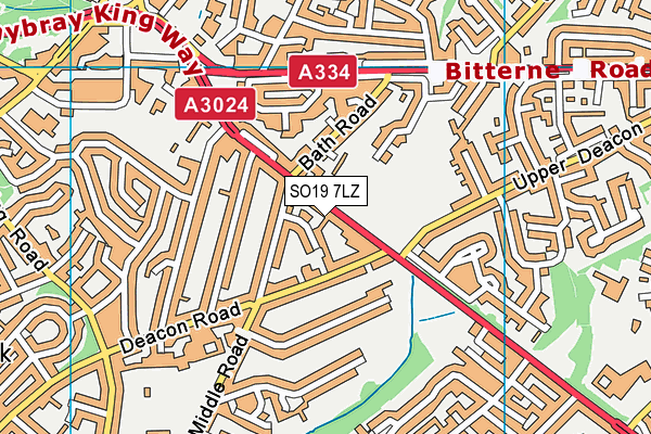 SO19 7LZ map - OS VectorMap District (Ordnance Survey) SO19 7LZ map - OS VectorMap District (Ordnance Survey)
