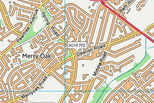 SO19 7PZ map - OS VectorMap District (Ordnance Survey) SO19 7PZ map - OS VectorMap District (Ordnance Survey)