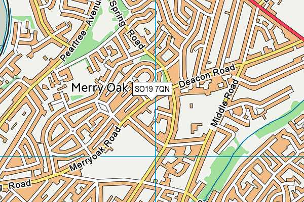 SO19 7QN map - OS VectorMap District (Ordnance Survey) SO19 7QN map - OS VectorMap District (Ordnance Survey)
