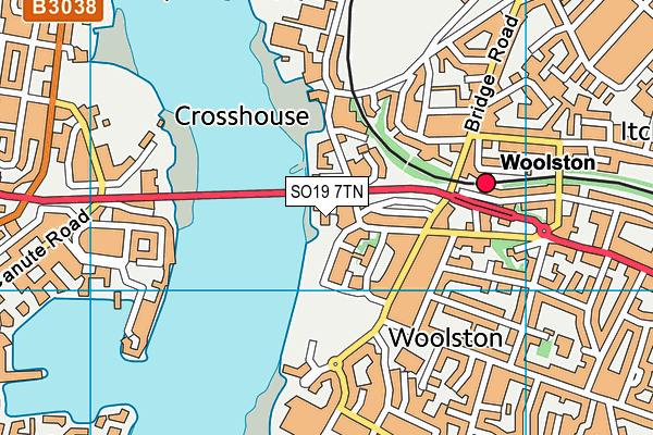 SO19 7TN map - OS VectorMap District (Ordnance Survey) SO19 7TN map - OS VectorMap District (Ordnance Survey)