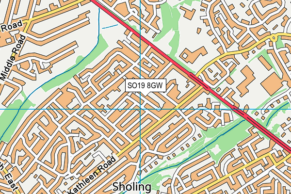 SO19 8GW map - OS VectorMap District (Ordnance Survey) SO19 8GW map - OS VectorMap District (Ordnance Survey)