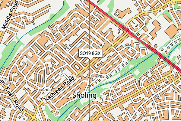 SO19 8GX map - OS VectorMap District (Ordnance Survey) SO19 8GX map - OS VectorMap District (Ordnance Survey)