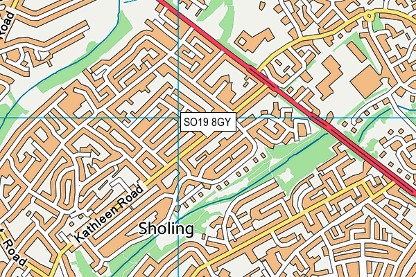 SO19 8GY map - OS VectorMap District (Ordnance Survey) SO19 8GY map - OS VectorMap District (Ordnance Survey)