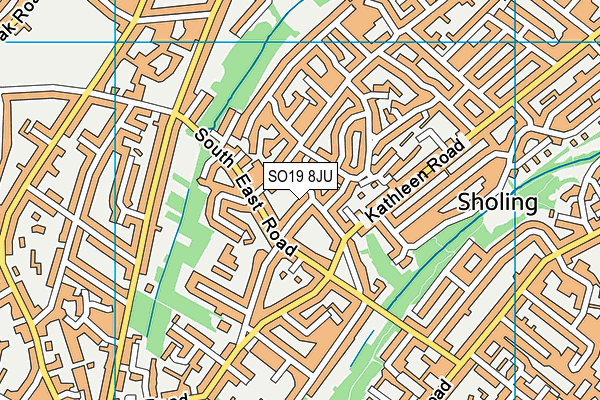 SO19 8JU map - OS VectorMap District (Ordnance Survey) SO19 8JU map - OS VectorMap District (Ordnance Survey)