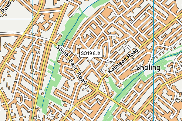 SO19 8JX map - OS VectorMap District (Ordnance Survey) SO19 8JX map - OS VectorMap District (Ordnance Survey)