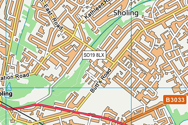 SO19 8LX map - OS VectorMap District (Ordnance Survey) SO19 8LX map - OS VectorMap District (Ordnance Survey)