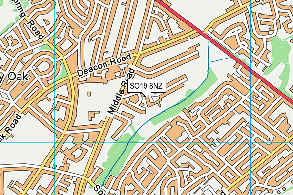 SO19 8NZ map - OS VectorMap District (Ordnance Survey) SO19 8NZ map - OS VectorMap District (Ordnance Survey)