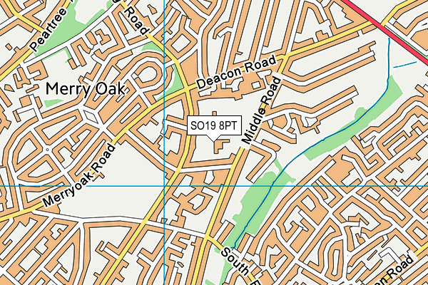 SO19 8PT map - OS VectorMap District (Ordnance Survey) SO19 8PT map - OS VectorMap District (Ordnance Survey)