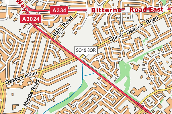 SO19 8QR map - OS VectorMap District (Ordnance Survey) SO19 8QR map - OS VectorMap District (Ordnance Survey)