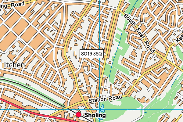 SO19 8SQ map - OS VectorMap District (Ordnance Survey) SO19 8SQ map - OS VectorMap District (Ordnance Survey)