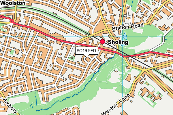 SO19 9FD map - OS VectorMap District (Ordnance Survey) SO19 9FD map - OS VectorMap District (Ordnance Survey)