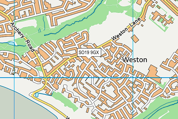 SO19 9GX map - OS VectorMap District (Ordnance Survey) SO19 9GX map - OS VectorMap District (Ordnance Survey)