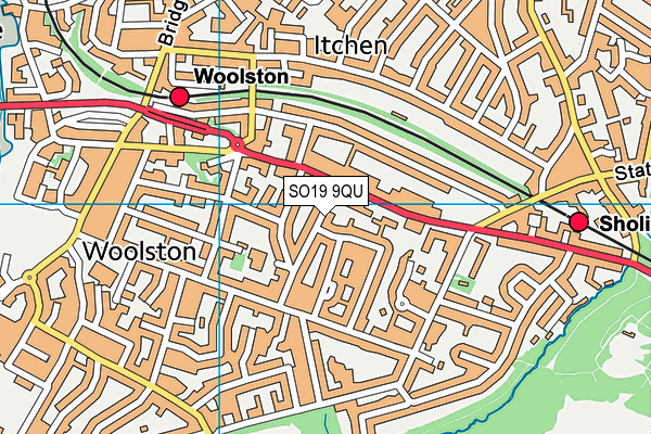 SO19 9QU map - OS VectorMap District (Ordnance Survey) SO19 9QU map - OS VectorMap District (Ordnance Survey)