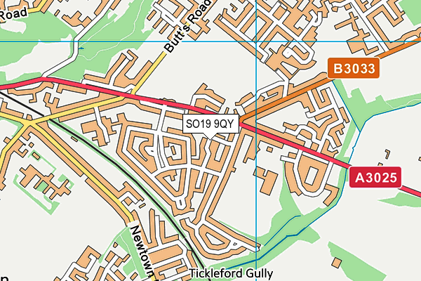 SO19 9QY map - OS VectorMap District (Ordnance Survey)