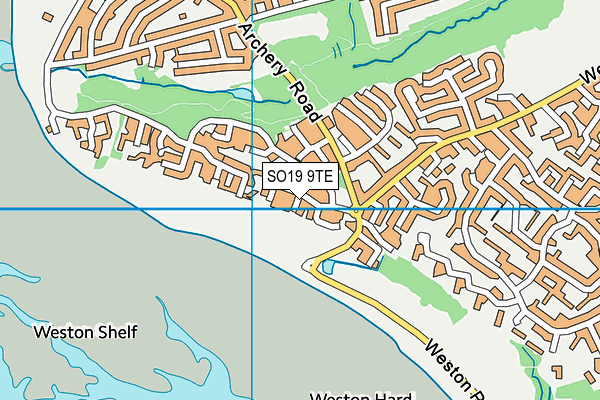 SO19 9TE map - OS VectorMap District (Ordnance Survey) SO19 9TE map - OS VectorMap District (Ordnance Survey)