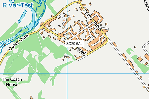 SO20 6AL map - OS VectorMap District (Ordnance Survey) SO20 6AL map - OS VectorMap District (Ordnance Survey)
