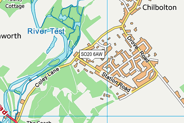 SO20 6AW map - OS VectorMap District (Ordnance Survey) SO20 6AW map - OS VectorMap District (Ordnance Survey)