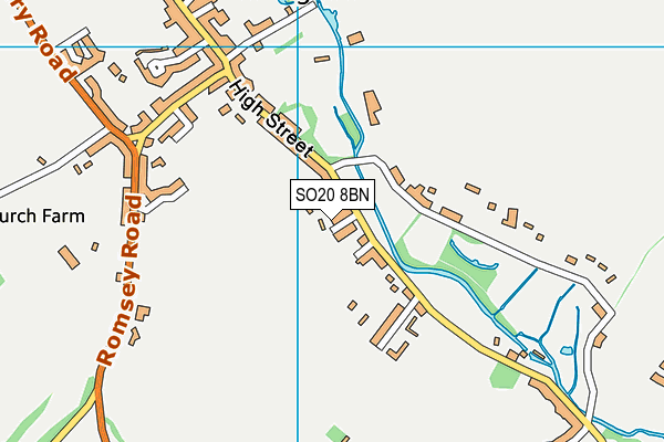 SO20 8BN map - OS VectorMap District (Ordnance Survey) SO20 8BN map - OS VectorMap District (Ordnance Survey)