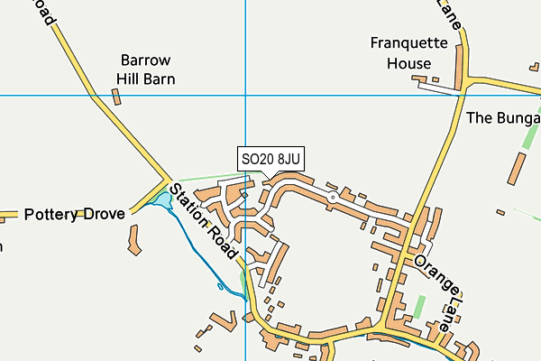 SO20 8JU map - OS VectorMap District (Ordnance Survey) SO20 8JU map - OS VectorMap District (Ordnance Survey)
