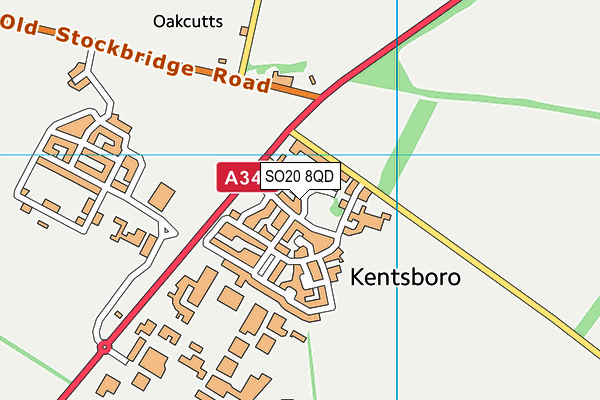 SO20 8QD map - OS VectorMap District (Ordnance Survey) SO20 8QD map - OS VectorMap District (Ordnance Survey)