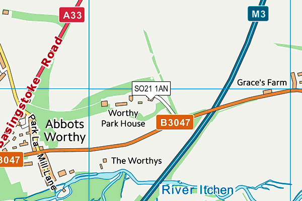 SO21 1AN map - OS VectorMap District (Ordnance Survey) SO21 1AN map - OS VectorMap District (Ordnance Survey)