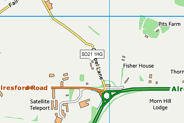SO21 1HG map - OS VectorMap District (Ordnance Survey) SO21 1HG map - OS VectorMap District (Ordnance Survey)
