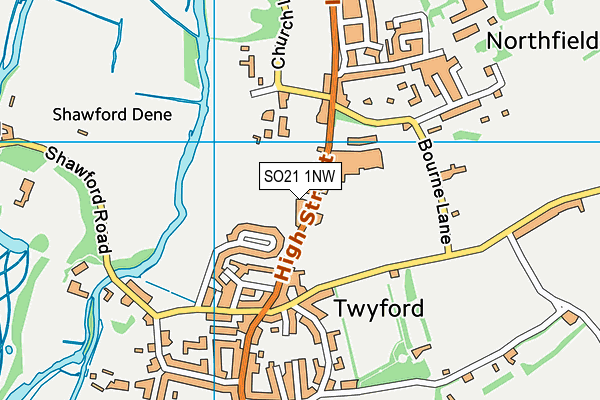 SO21 1NW map - OS VectorMap District (Ordnance Survey)
