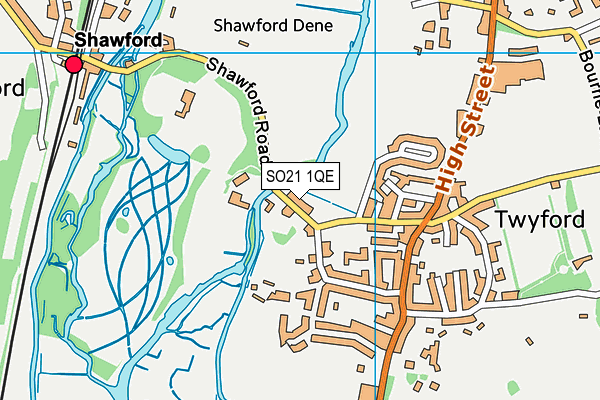 SO21 1QE map - OS VectorMap District (Ordnance Survey) SO21 1QE map - OS VectorMap District (Ordnance Survey)