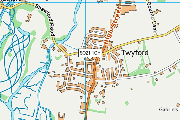 SO21 1QH map - OS VectorMap District (Ordnance Survey) SO21 1QH map - OS VectorMap District (Ordnance Survey)