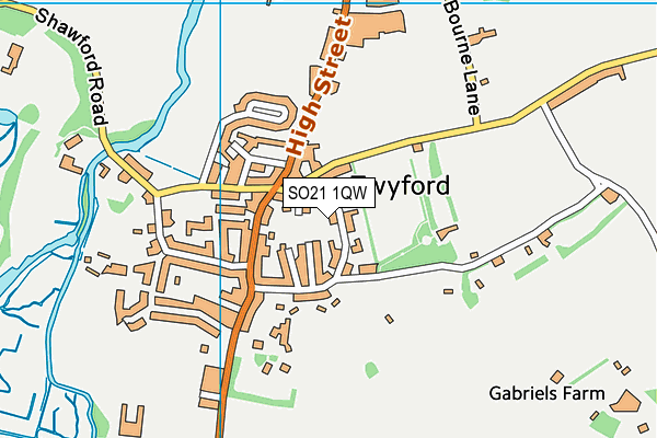 SO21 1QW map - OS VectorMap District (Ordnance Survey) SO21 1QW map - OS VectorMap District (Ordnance Survey)