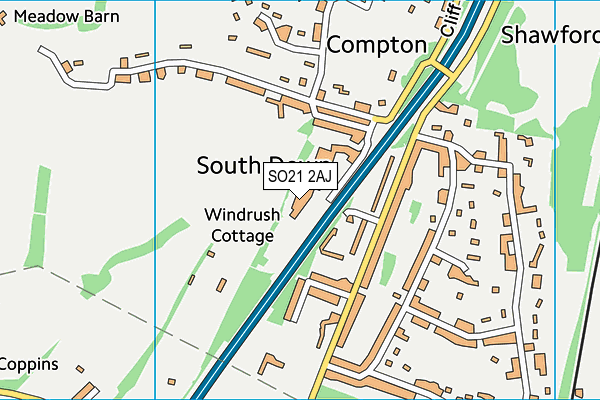 SO21 2AJ map - OS VectorMap District (Ordnance Survey) SO21 2AJ map - OS VectorMap District (Ordnance Survey)