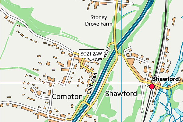 SO21 2AW map - OS VectorMap District (Ordnance Survey) SO21 2AW map - OS VectorMap District (Ordnance Survey)