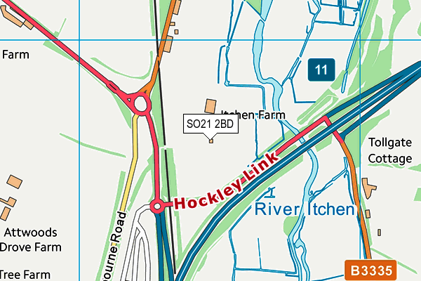 SO21 2BD map - OS VectorMap District (Ordnance Survey) SO21 2BD map - OS VectorMap District (Ordnance Survey)