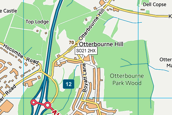 SO21 2HX map - OS VectorMap District (Ordnance Survey) SO21 2HX map - OS VectorMap District (Ordnance Survey)