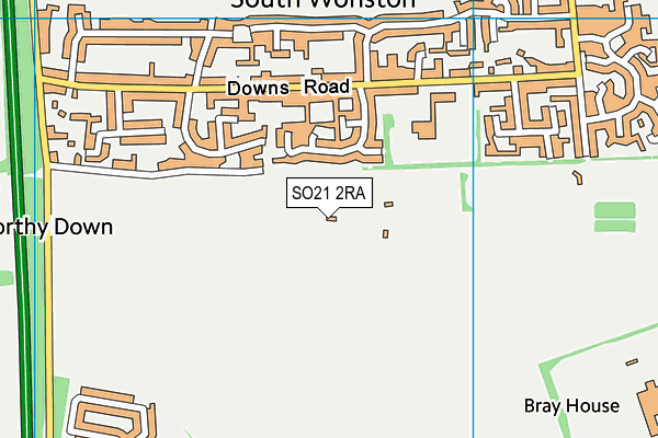 SO21 2RA map - OS VectorMap District (Ordnance Survey) SO21 2RA map - OS VectorMap District (Ordnance Survey)