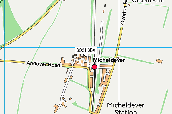SO21 3BX map - OS VectorMap District (Ordnance Survey)