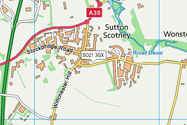 SO21 3GX map - OS VectorMap District (Ordnance Survey) SO21 3GX map - OS VectorMap District (Ordnance Survey)