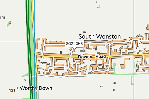 SO21 3HB map - OS VectorMap District (Ordnance Survey) SO21 3HB map - OS VectorMap District (Ordnance Survey)