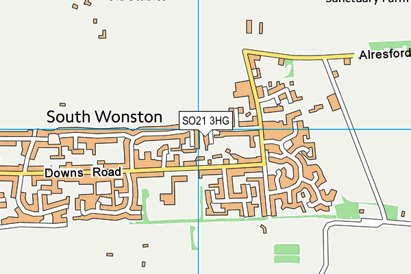 SO21 3HG map - OS VectorMap District (Ordnance Survey) SO21 3HG map - OS VectorMap District (Ordnance Survey)