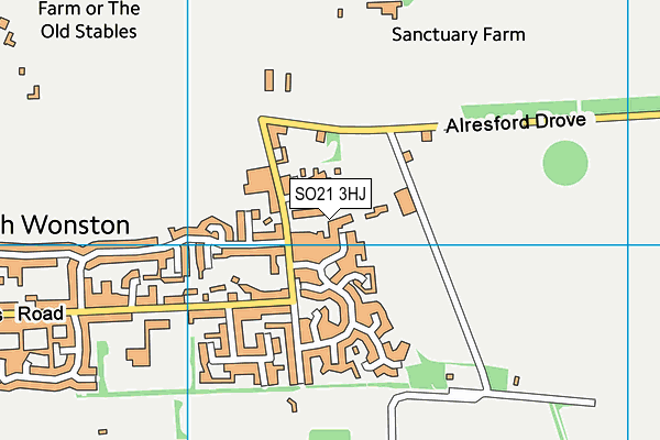 SO21 3HJ map - OS VectorMap District (Ordnance Survey) SO21 3HJ map - OS VectorMap District (Ordnance Survey)